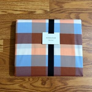NEW Schoolhouse Woven Plaid Berry Duvet Cover Full/Queen